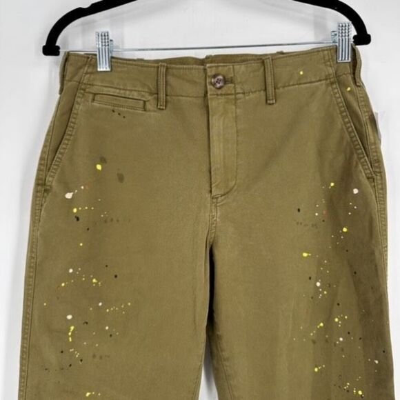 NWT GAP Women's Straight Leg Khaki High Rise Splatter Pants Oak Moss Size 6 - Picture 9 of 14